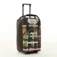 Чемодан малый с сумкой "Краски", отдел на молнии, наружный карман, цвет серый