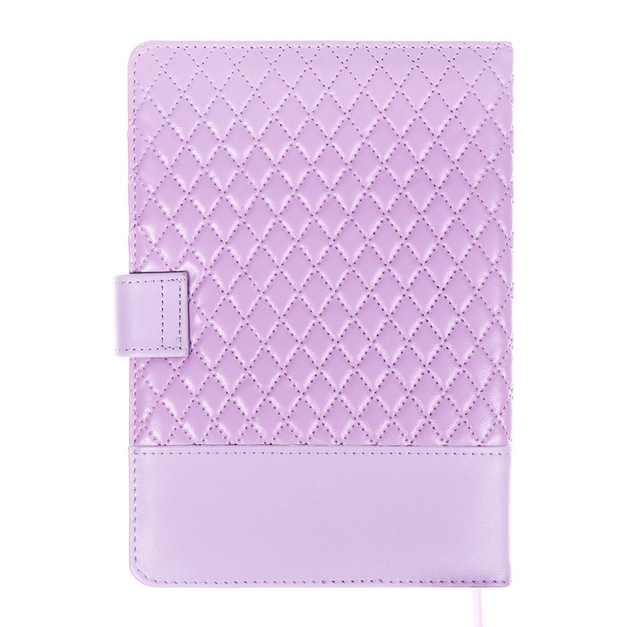 Ежедневник недатированный, A5, 136 листов, кожзам, deVENTE. Tailor, твердая обложка с поролоном, хлястик, перфорация, ляссе, блок 70%, сиреневый