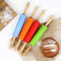 Скалка Доляна &laquo;Валенсия&raquo;, 43&times;5,5 см, рабочая часть 19,5 см, цвет МИКС