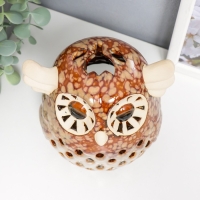 Подсвечник керамика на 1 свечу "Лесной филин" 15х12х12 см