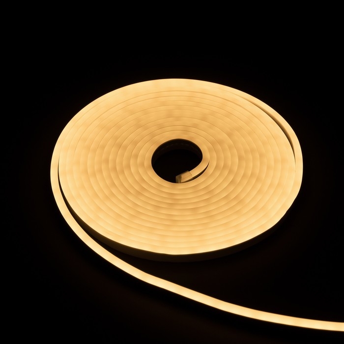 Гибкий неон Luazon Lighting 6 × 12 мм, IP65, 5 м, SMD2835, 120 LED/м, 12 В, свечение тёплое белое Гибкий неон Luazon Lighting 6 × 12 мм, IP65, 5 м, SMD2835, 120 LED/м, 12 В, свечение тёплое белое