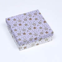 Набор коробок квадратных, 4 в 1 "Звёзды", 20 х 20 х 8 см- 14 х 14 х 5 см