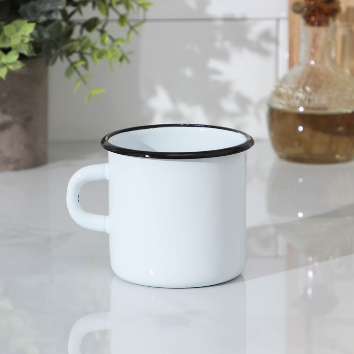 Кружка эмалированная, 400 мл, цвет белый Кружка эмалированная, 400 мл, цвет белый