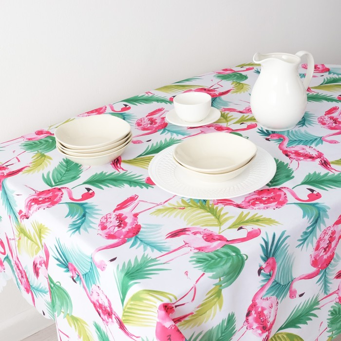 Скатерть &laquo;Доляна&raquo; Фламинго 140&times;180 см, 100% п/э