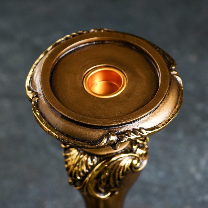 Подсвечник Подсвечник "Резной с квадратным основанием" бронза12х12х27см