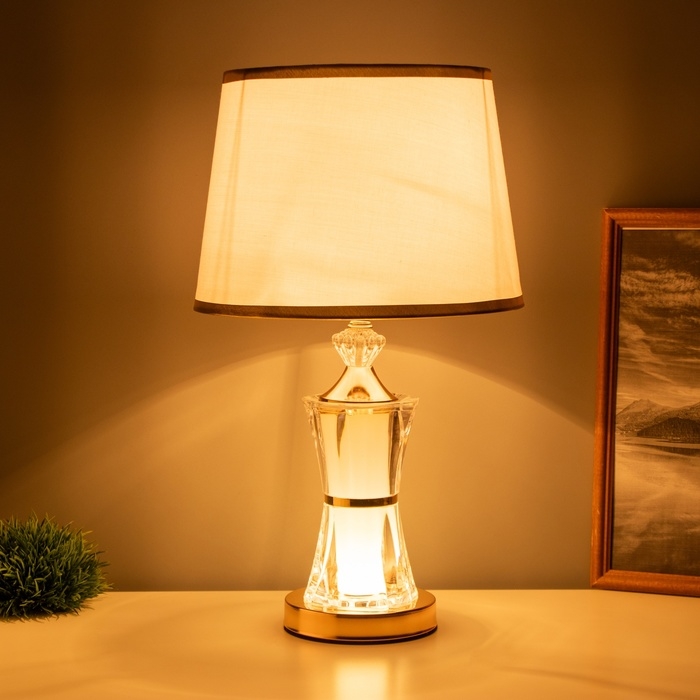 Лампа настольная Лампа настольная "Лусия" 1х40Вт Е27 1х3Вт LED золото 25х25х45см