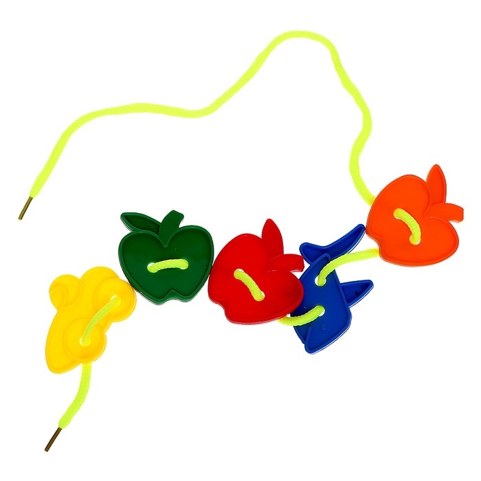 Шнуровка &laquo;Весёлые фигурки&raquo; в банке, 24 штуки, МИКС, по методике Монтессори