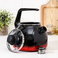 Чайник со свистком «Кармен», 3 л, фиксированная ручка, индукция, цвет чёрно-красный Чайник со свистком «Кармен», 3 л, фиксированная ручка, индукция, цвет чёрно-красный