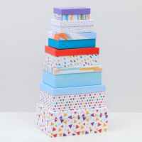 Набор коробок 15 в 1, упаковка подарочная, &laquo;Поздравляю!&raquo;, 12 х 7 х 4 см - 46,6 х 35,2 х 17.5 см