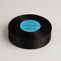 Лента атласная, 25 мм &times; 33 &plusmn; 2 м, цвет чёрный №113