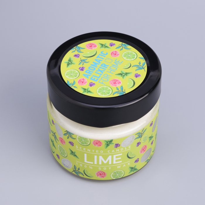 Свеча ароматическая в банке Свеча ароматическая в банке "Мятный лайм", совый воск, 80 г