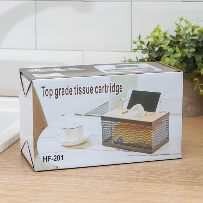 Салфетница «Эстетика», 21×12×10 см, цвет коричневый Салфетница «Эстетика», 21×12×10 см, цвет коричневый