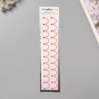 Наклейка пластик стразы "Подвесы" малиновая 35х8 см Наклейка пластик стразы "Подвесы" малиновая 35х8 см