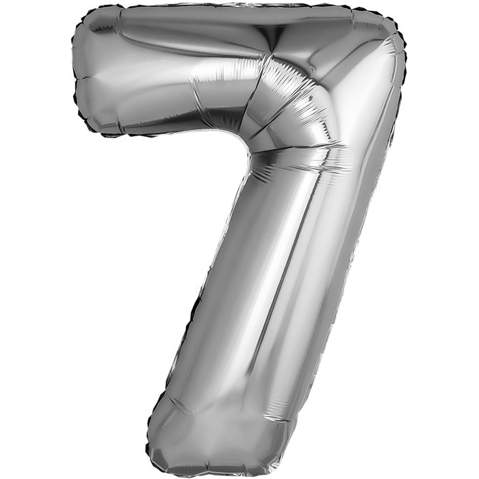 Шар фольгированный 32 Шар фольгированный 32" «Цифра 7», цвет серебро