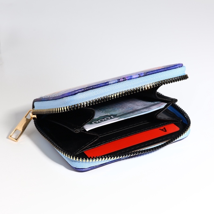 Кошелёк на молнии, цвет синий Кошелёк на молнии, цвет синий