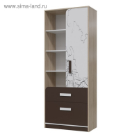 Шкаф стеллаж Арабика, 800х405х1995, Дуб Ривьера/Белый-Арабика Шкаф стеллаж Арабика, 800х405х1995, Дуб Ривьера/Белый-Арабика