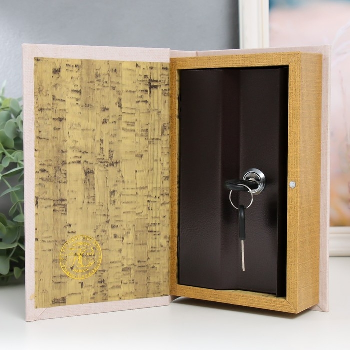 Сейф-книга дерево кожзам Сейф-книга дерево кожзам "Синие узоры" 21х13х5 см