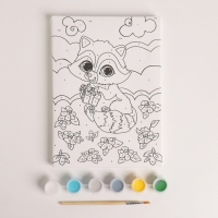 Картина по номерам для детей &laquo;Енотик на полянке&raquo;, 21 х 15 см