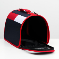 Сумка-переноска для животных, каркасная, 40 х 25 х 27 см, синий-красный Сумка-переноска для животных, каркасная, 40 х 25 х 27 см, синий-красный