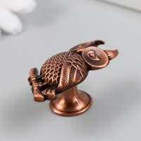Ручка для шкатулки металл "Филин на ветке" медь 5,2х2,2 см