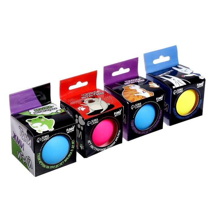 Антистресс сквиш мялка «Зверята», с пастой,цвета МИКС, в шоубоксе Антистресс сквиш мялка «Зверята», с пастой,цвета МИКС, в шоубоксе