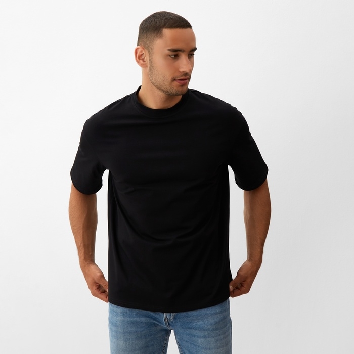 Футболка мужская из органического хлопка MINAKU OVERSIZE FIT: цвет черный, р-р 56