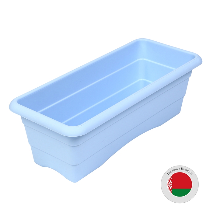Ящик для цветов, 40 &times; 16/10 &times; 14 см, 6 л, голубой