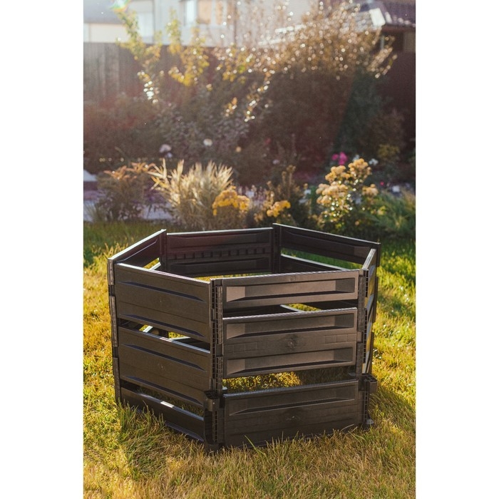 Компостер пластиковый, 600 л, 125 × 105 × 70 см, чёрный Компостер пластиковый, 600 л, 125 × 105 × 70 см, чёрный