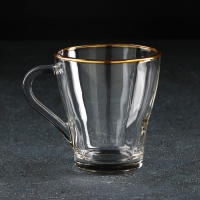 Кружка &laquo;Золотая кайма&raquo;, стеклянная, 250 мл