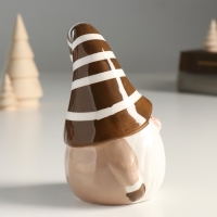 Сувенир керамика "Дед Мороз в бежевом полосатом колпаке" 13,4х8,5х7,5 см Сувенир керамика "Дед Мороз в бежевом полосатом колпаке" 13,4х8,5х7,5 см