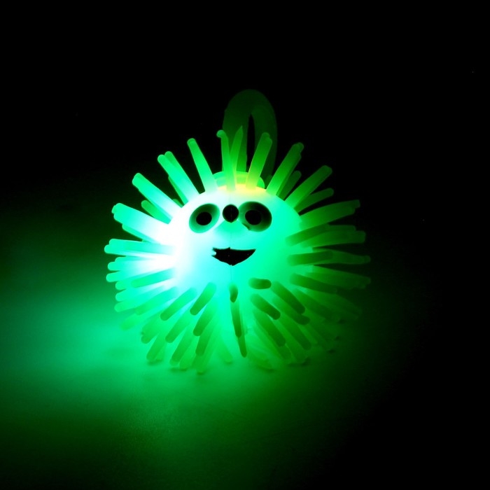 Мяч детский резиновый ёжка световой &laquo;Зверята&raquo;, цвета МИКС, в шоубоксе