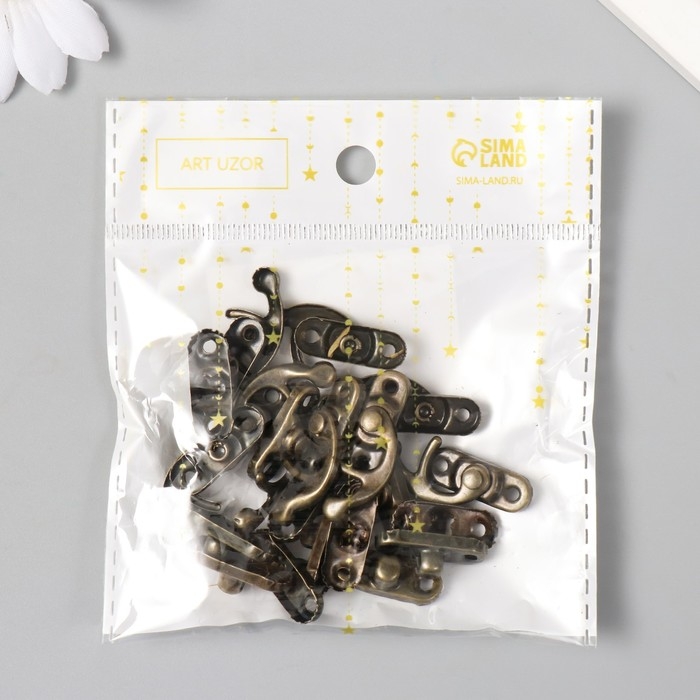 Замок металл для шкатулки "Классика" (набор 10 шт) 2,4х2,2х0,5 см