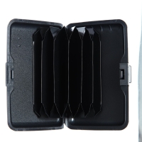 Визитница пластиковая, металлическая, с отделениями внутри, синяя Визитница пластиковая, металлическая, с отделениями внутри, синяя