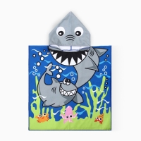 Полотенце-пончо детское махровое Крошка Я "Акулы" 60*120см, 100% пэ, микрофибра Полотенце-пончо детское махровое Крошка Я "Акулы" 60*120см, 100% пэ, микрофибра