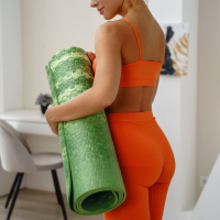 Коврик для йоги Sangh, 183х61х0,7 см, цвет зелёный Коврик для йоги Sangh, 183х61х0,7 см, цвет зелёный