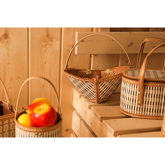Корзина для хранения Доляна Nature, 28&times;19&times;12,5 см, бамбук