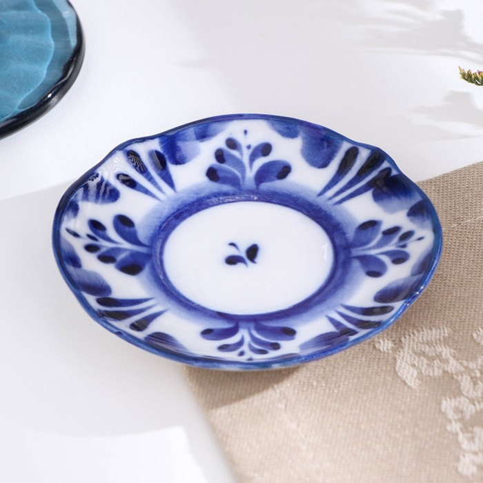 Блюдце &laquo;Силуэт&raquo;, 9х9х1 см, гжель