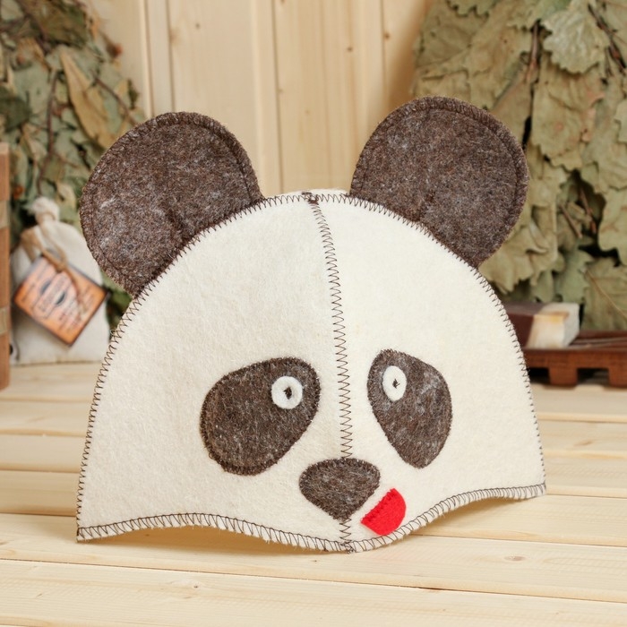 Шапка для бани с детской термопечатью Шапка для бани с детской термопечатью "Панда", 5-7 лет
