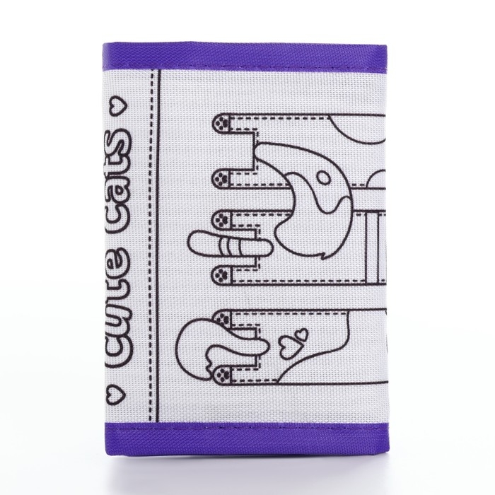 Кошелек  на липучке под раскраску "Милые котята"