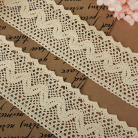 Кружево вязаное, 60 мм &times; 10 &plusmn; 1 м, цвет бежевый