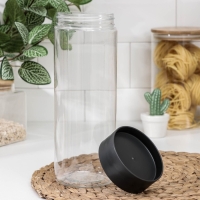 Ёмкость для сыпучих продуктов, Asti, 1.5 л, цвет прозрачный, крышка чёрная