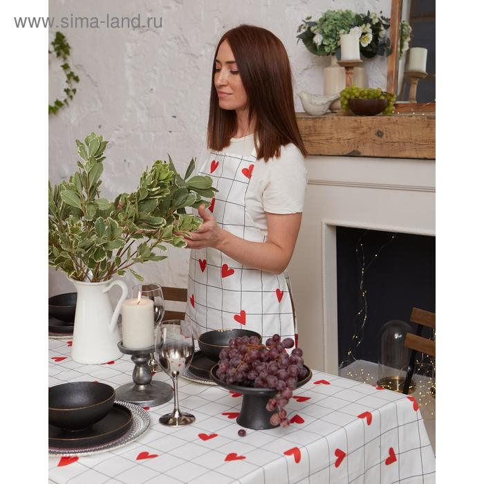 Скатерть Скатерть "Этель" Love is 149х220см, 100% хлопок, саржа 190 г/м2