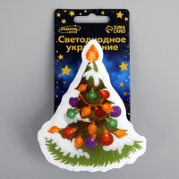 Светодиодная игрушка на липучке &laquo;Новогодняя ёлка&raquo; 8.5 &times; 10 см, батарейки LR44х3 (в комплекте), свечение мульти