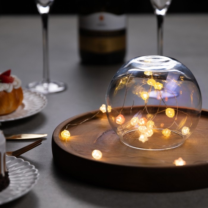 Гирлянда «Нить» 2 м роса с насадками «Звездочки», IP20, нить серебристая, 20 LED, 4.6 В, батарейки AG13x3 (в комплекте), 3 режима, свечение тёплое белое Гирлянда «Нить» 2 м роса с насадками «Звездочки», IP20, нить серебристая, 20 LED, 4.6 В, батарейки AG13x3 (в комплекте), 3 режима, свечение тёплое белое