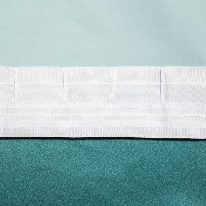 Штора портьерная Этель 145&times;265 см, двусторонний блэкаут, цвет Серо-голубой, пл. 240 г/м&sup2;