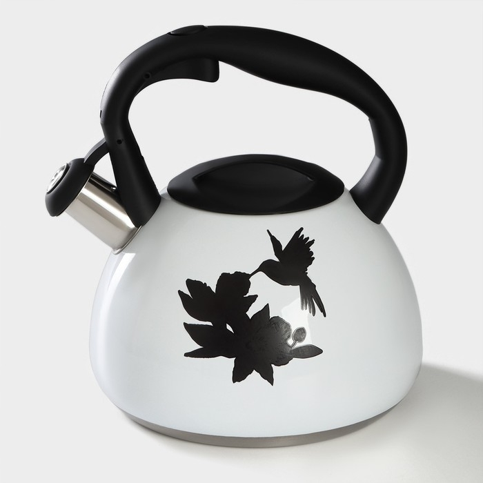 Чайник со свистком из нержавеющей стали Доляна &laquo;Колибри&raquo;, 3 л, с индикатором нагрева