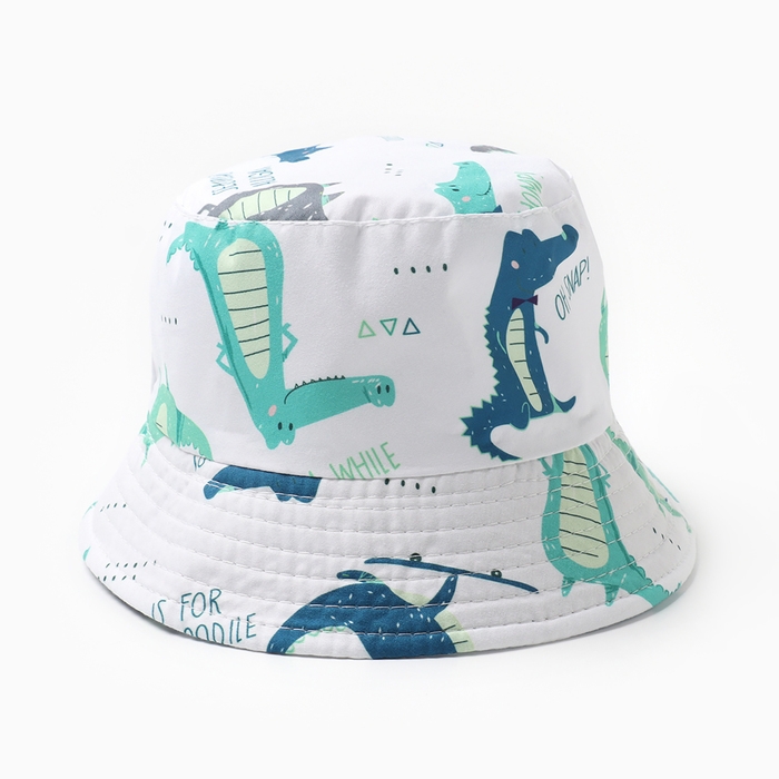 Панама детская KAFTAN "Крокодилы" р.50 белый