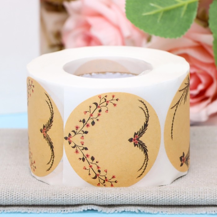 Наклейки крафт в рулоне &laquo;Рамки&raquo;, 100 шт, 5 х 5см