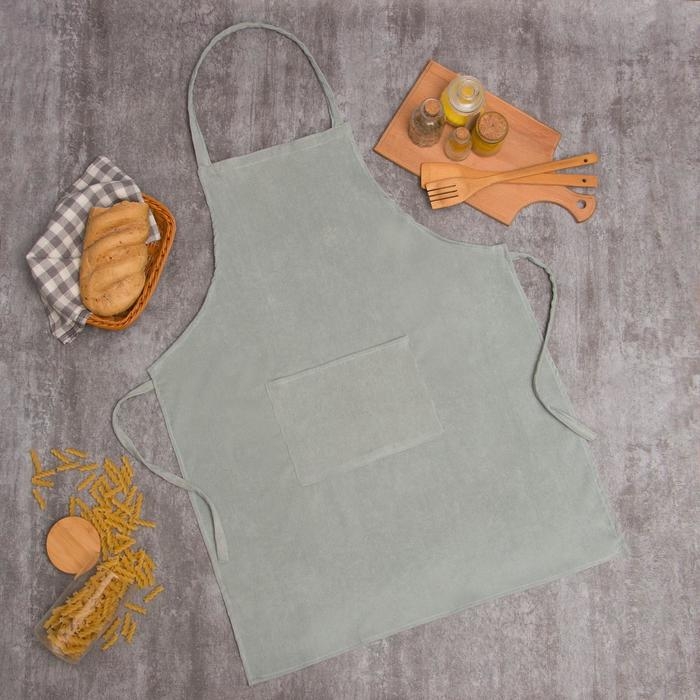 Фартук Этель &laquo;Классика&raquo; цвет зелёный 65х80см, 100%пэ, велюр