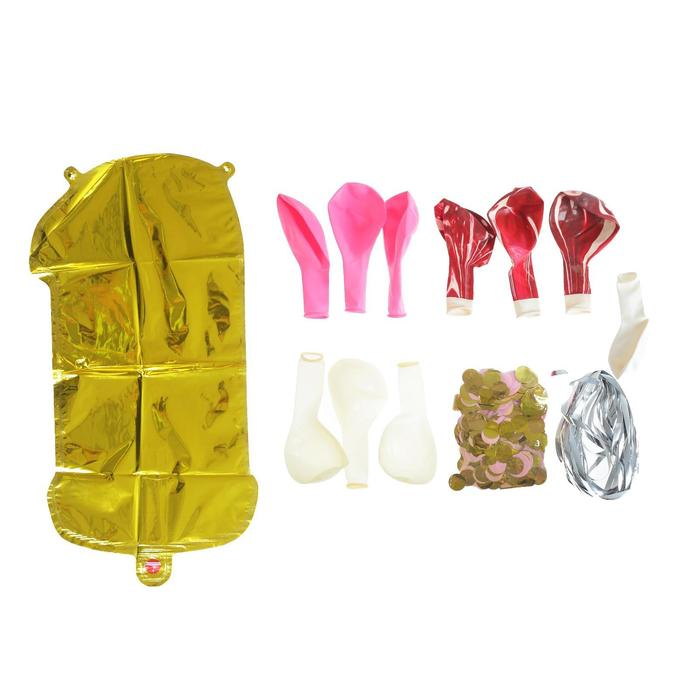 Набор воздушных шаров &laquo;1 годик&raquo;, для девочки, латекс, фольга, 10 шт.